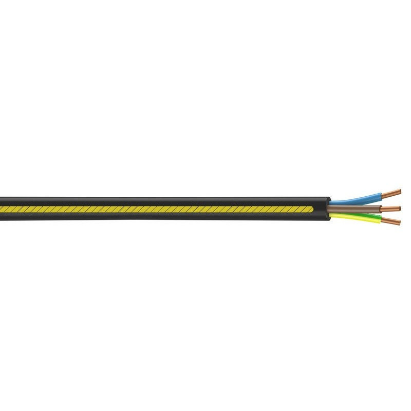 Câble électrique 3 G 2.5 mm² u1000r2v L.10 m. noir