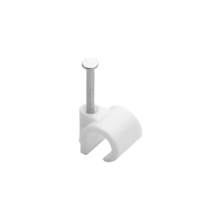 Sachet de 50 attache-fils. Diam. De 8 à 12 mm. L.14 mm. blanc