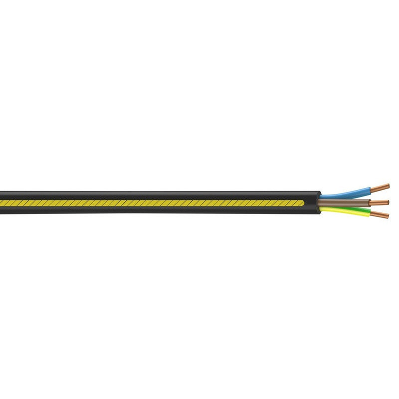 Câble Électrique 3 G 2.5 Mm² U1000R2V L.15 M. Noir