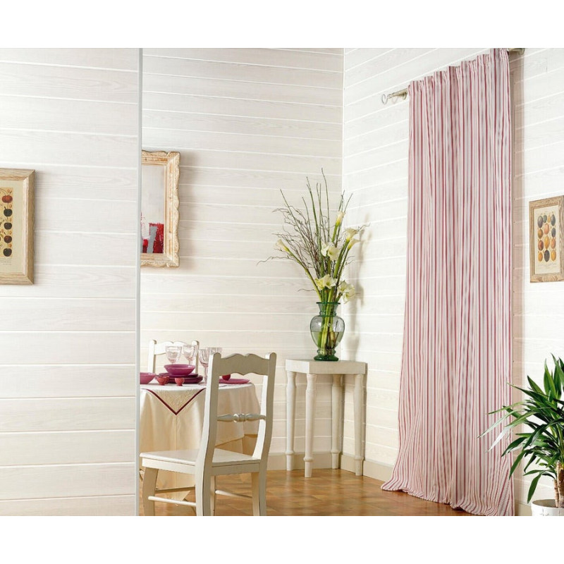 Lambris en pvc bois fin blanc. GROSFILLEX. L.260 x l.37.5 cm x Ep.8 mm