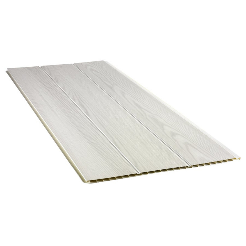 Lambris en pvc bois fin blanc. GROSFILLEX. L.260 x l.37.5 cm x Ep.8 mm