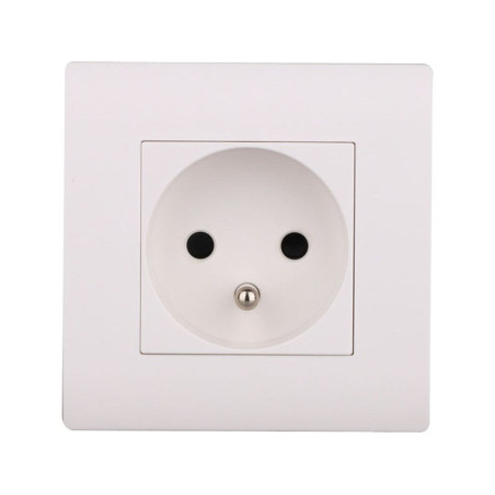 Prise avec terre Chantier. blanc