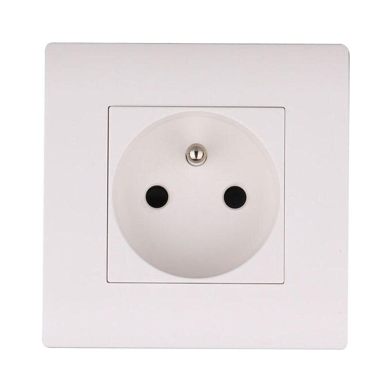 Prise avec terre Chantier. blanc