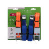 2 sangles à griffes bleu 25mmlot de 2m + 2 Sangles à cliquet orange 25mmx3m. STANDERS