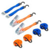 2 sangles à griffes bleu 25mmlot de 2m + 2 Sangles à cliquet orange 25mmx3m. STANDERS