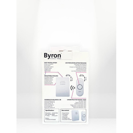 Sonnette Sans Fil Byron Enfichable Dby. Blanc