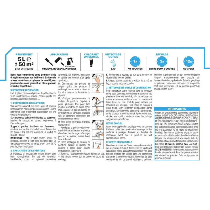 Peinture Luxens Blanc Mat
