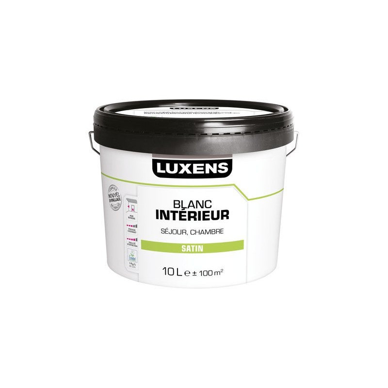 Peinture Mur Et Boiserie Luxens Rafraichir Blanc Satiné. 10 L