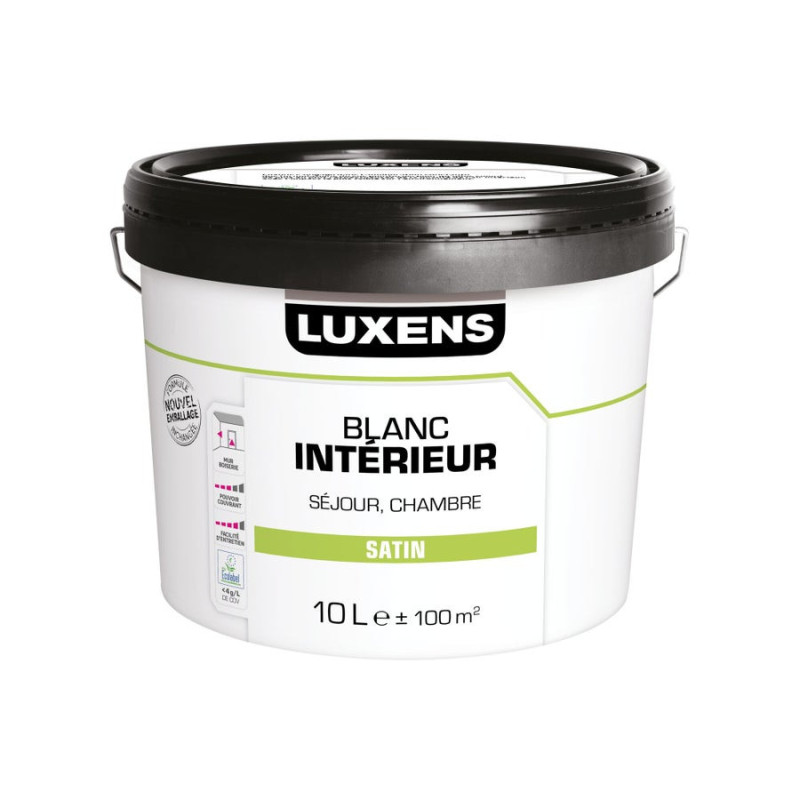 Peinture Mur Et Boiserie Luxens Rafraichir Blanc Satiné. 10 L