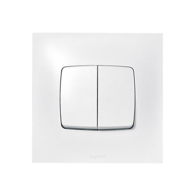 Double Interrupteur Va-Et-Vient Neptune. Blanc. Legrand