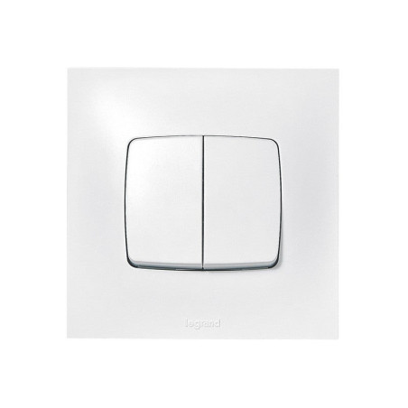 Double Interrupteur Va-Et-Vient Neptune. Blanc. Legrand