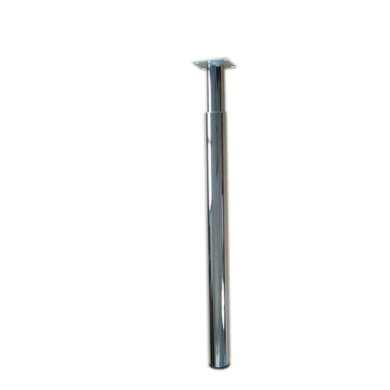 Pied de table chromé. diamètre 6 cm x hauteur réglable de 70 à 110 cm