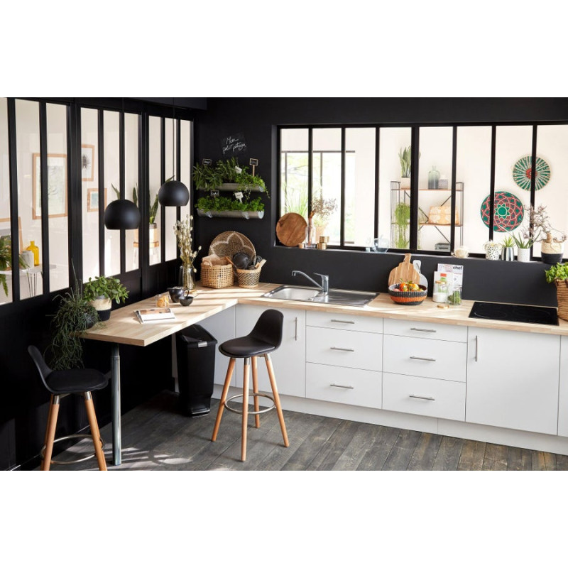 Pied de table chromé. diamètre 6 cm x hauteur réglable de 70 à 110 cm