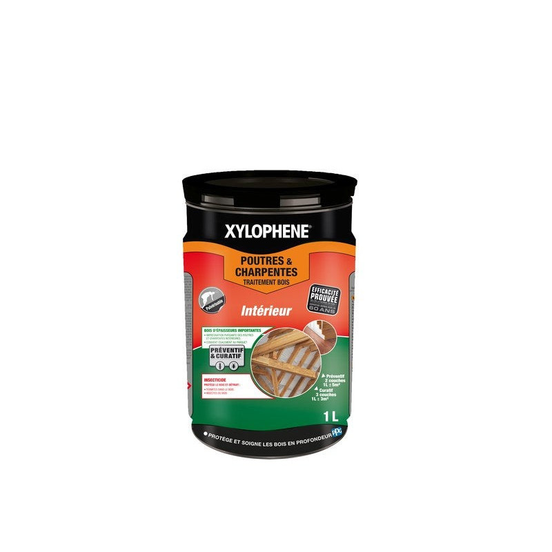 Traitement du bois poutre et charpente action 20 ans. XYLOPHENE. 1 L