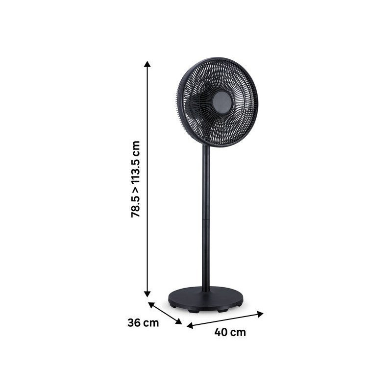 Ventilateur sur pied digital. Loft 40 cm. 50W Noir