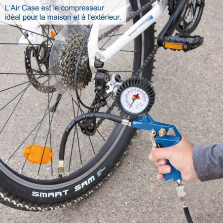 Gonfleur compresseur portatif de loisirs  2 litres Aircase. avec accessoiresv SCHEPPACH