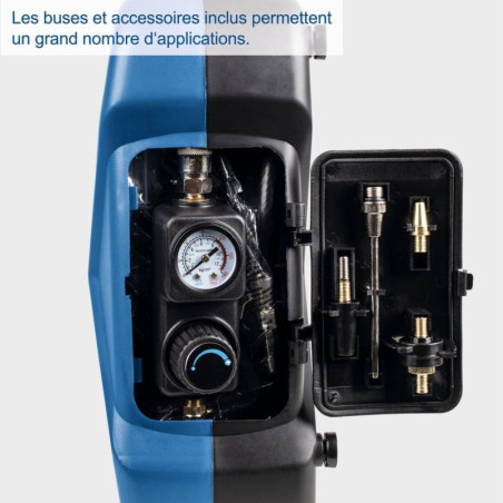 Gonfleur compresseur portatif de loisirs  2 litres Aircase. avec accessoiresv SCHEPPACH