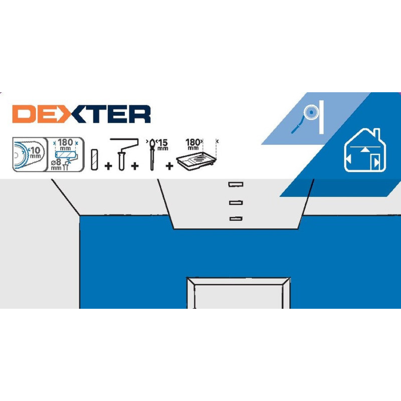 Kit d'outils mur lisse ou plafond 180mm. DEXTER