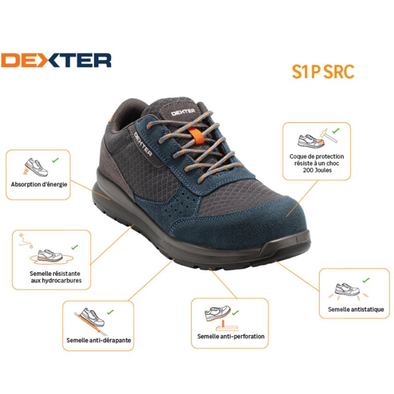 Chaussures De Travail De Sécurité Basses Dexter S1P T42