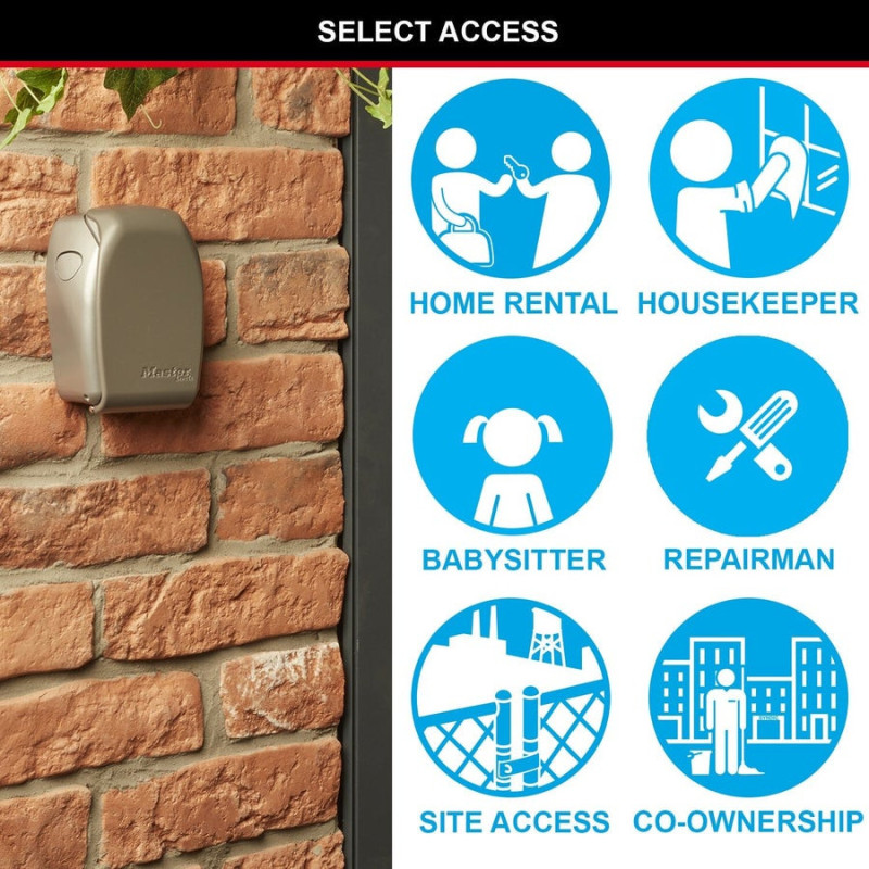 Minicoffre Master Lock Select Access À Fixer. H.13.5 X L.10.5 X P.3.5 Cm