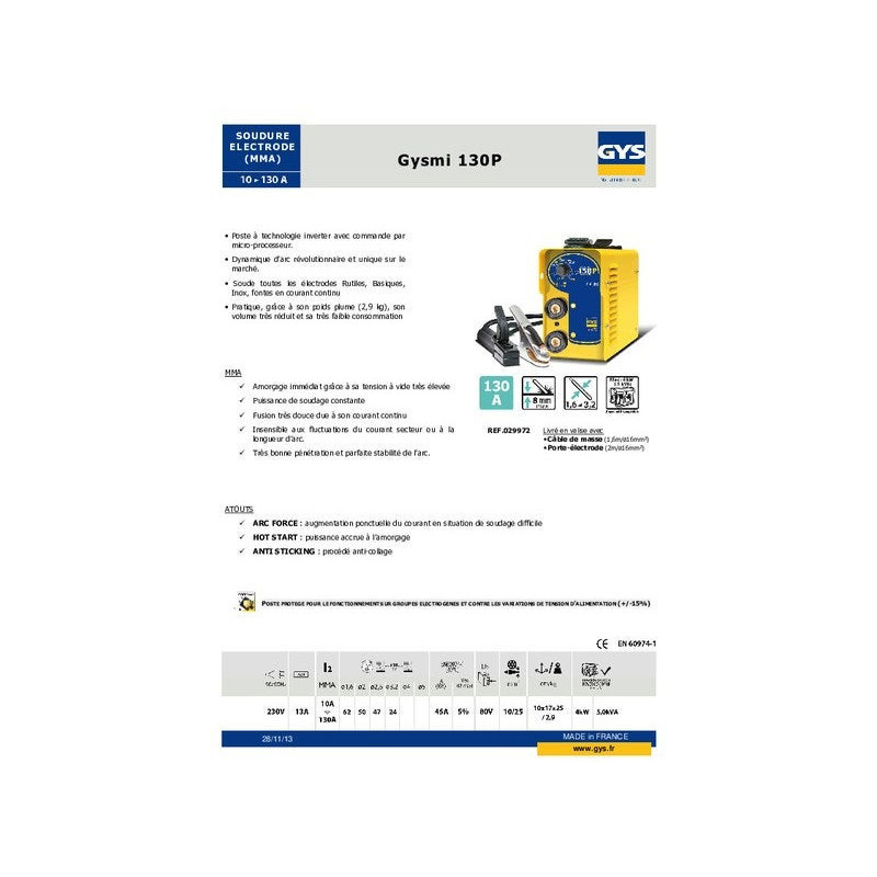 Poste a souder inverter GYS 031388