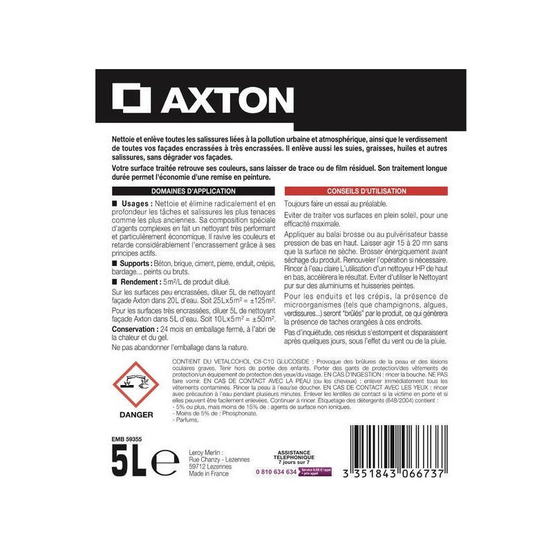 Nettoyant Façade AXTON. 5L