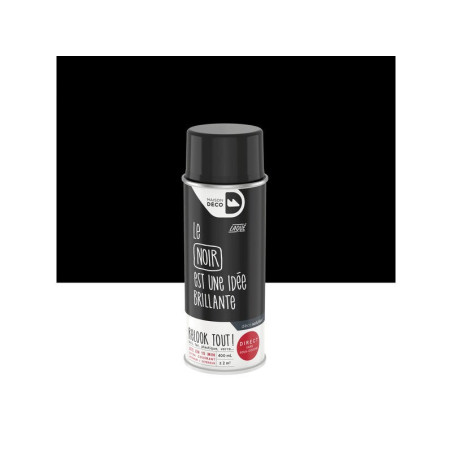 Peinture aérosol relook tout MAISON DECO noir brillant 0.400 L