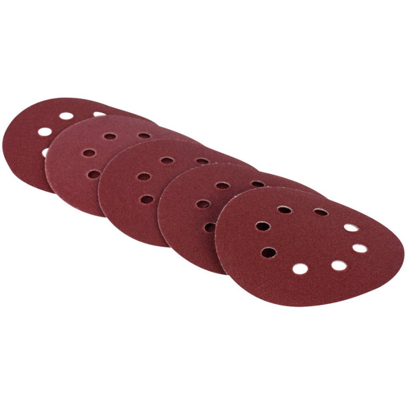 Lot de 5 disques abrasifs. DEXTER. l.125.0 x L.125.0 mm grain 120