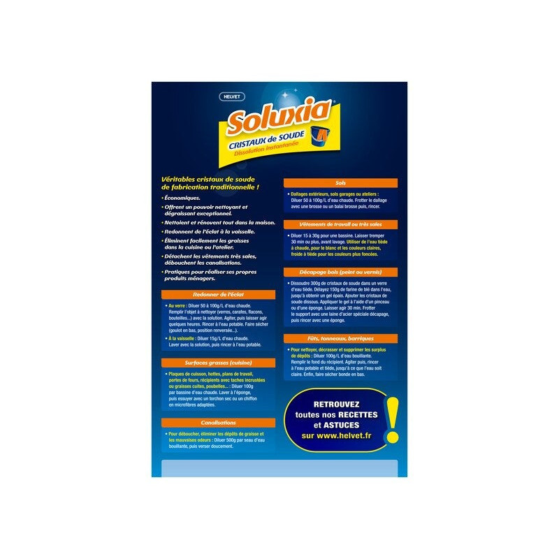 Lessive De Soude Cristaux De Soude Soluxia. Etui 1.5 Kg