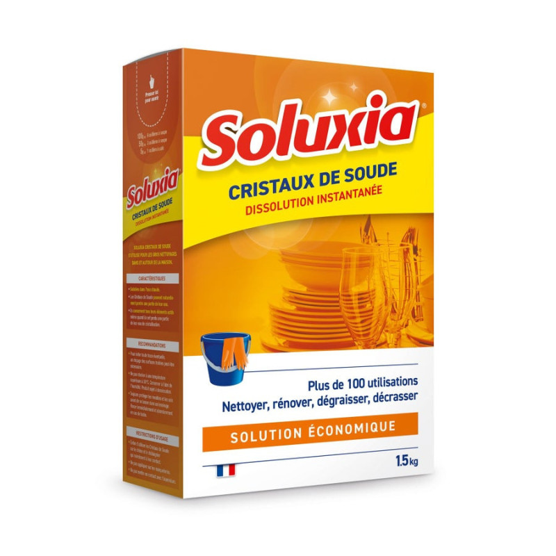 Lessive De Soude Cristaux De Soude Soluxia. Etui 1.5 Kg