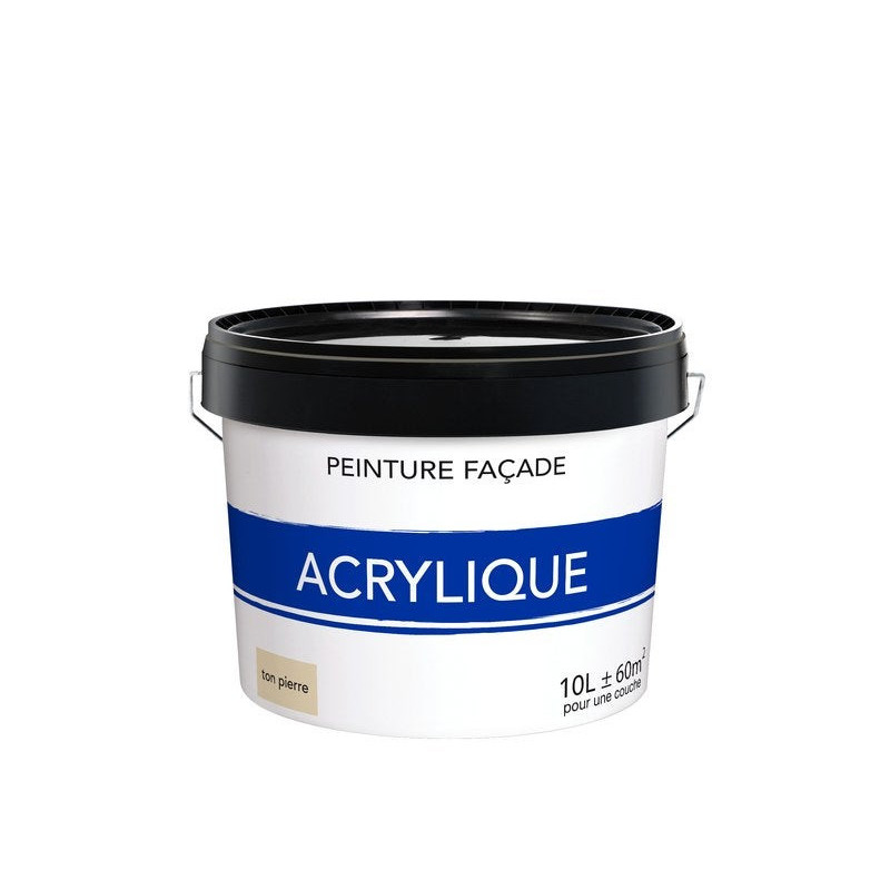 Peinture acrylique extérieure pour façade. 10 L ton pierre