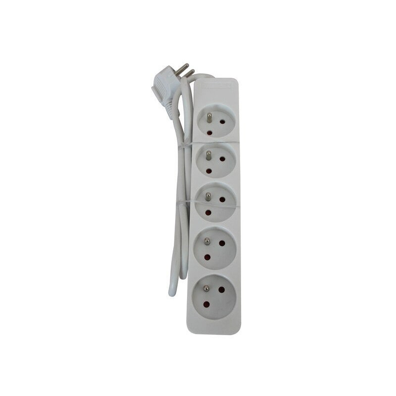 Multiprise filaire. 5 prises blanc. 1M