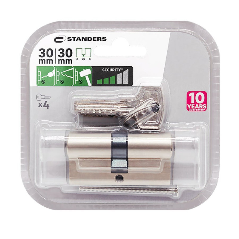 Cylindre De Serrure Standers Ares L.30 + 30 Mm