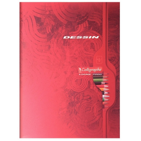 Cahier de dessin 32 pages, format 17x22 cm, uni blanc, papier 90g - CLAIREFONTAINE