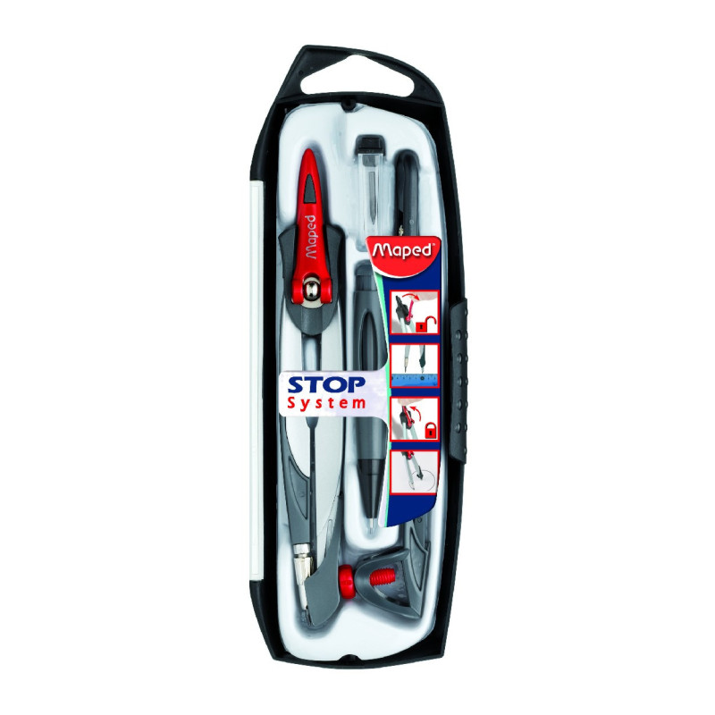 Coffret compas 5 pièces Stop System - MAPED