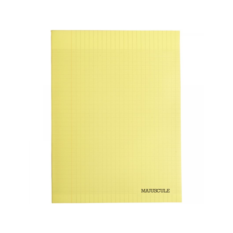 Cahier 96 pages, format 24x32 cm, papier blanc 90g, sèyes, couverture polypropylène jaune - MAJUSCULE