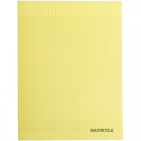 Cahier 96 pages, format 24x32 cm, papier blanc 90g, sèyes, couverture polypropylène jaune - MAJUSCULE