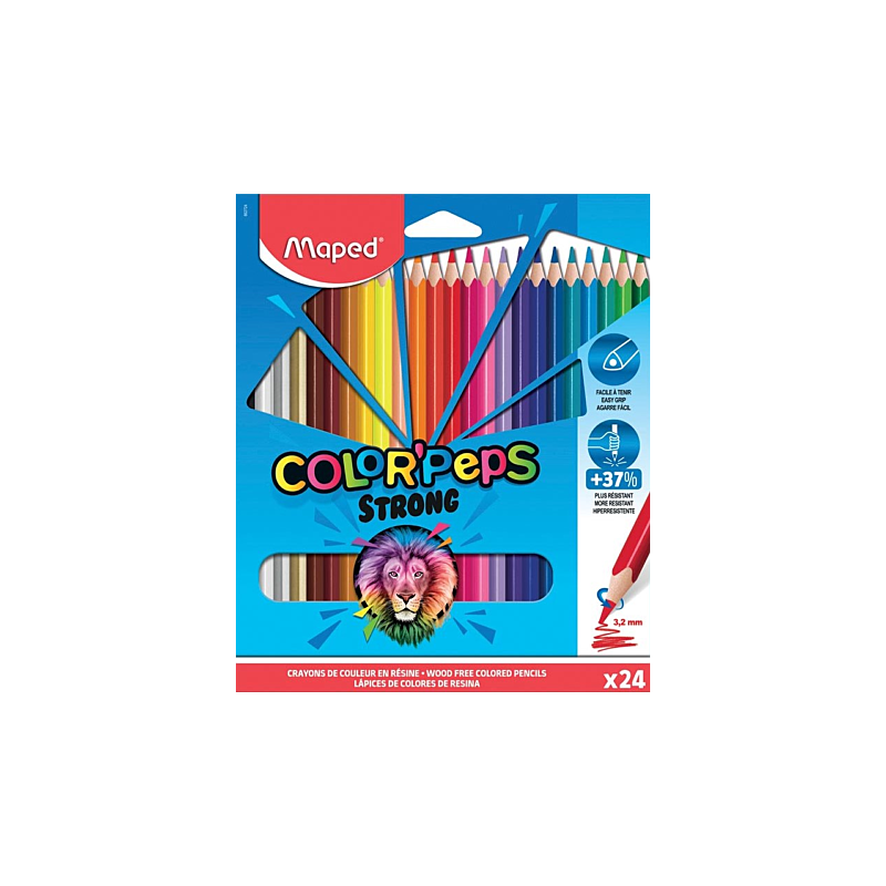 Pochette de 24 crayons de couleur Color'Peps Strong - MAPED