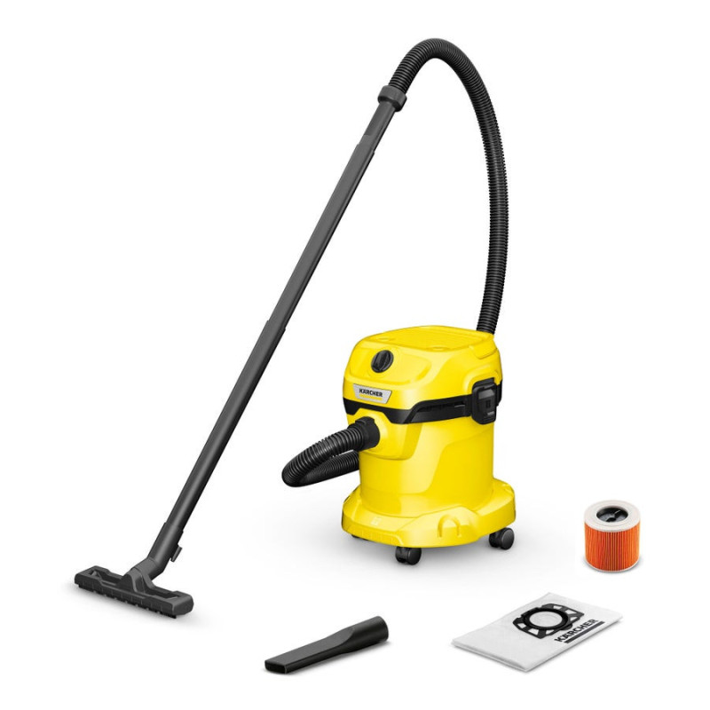Aspirateur de chantier eau et poussières KARCHER WD2 PLUSV. 20 kpa. 15 l