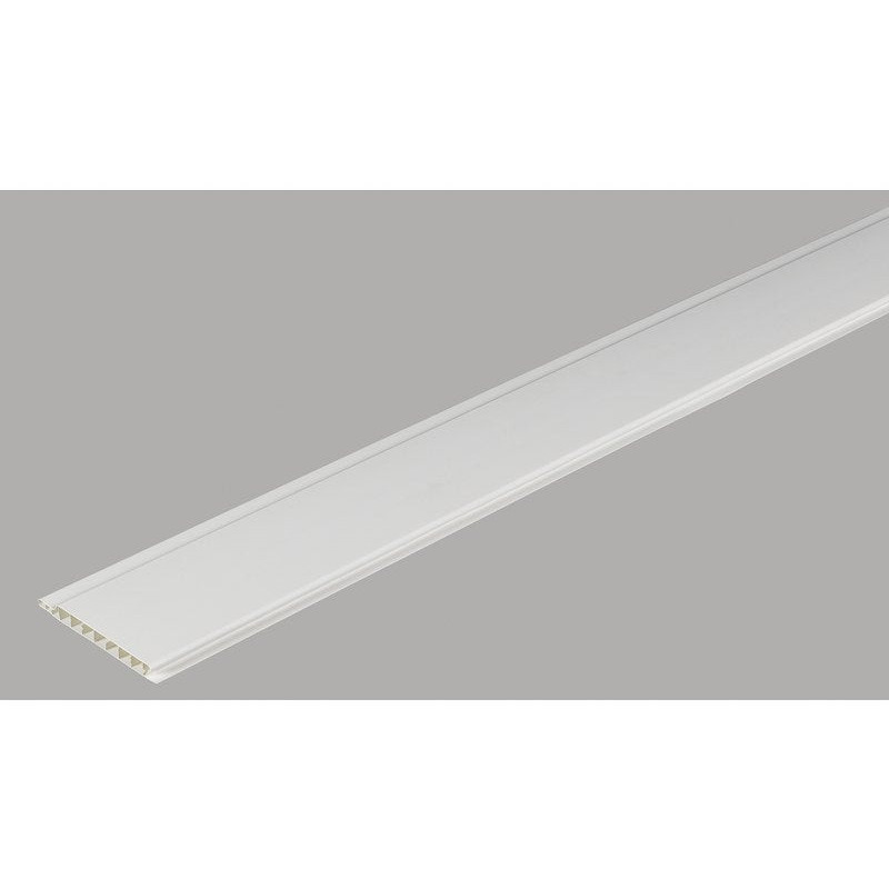 Lambris en pvc alvéolaire. DUMAPLAST. L.260 x l.10 cm Ep.10 mm blanc lisse