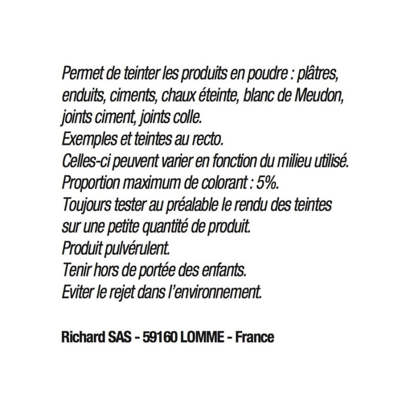 Pigment Poudre Malle Aux Couleurs Noir De Fumée 250 Ml