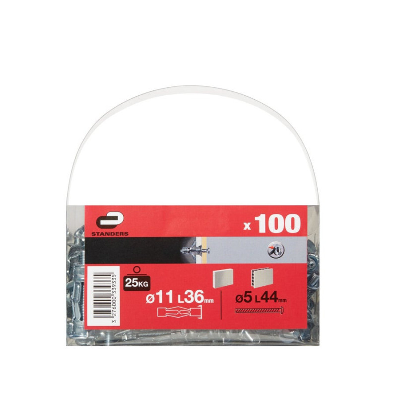 100 Chevilles À Expansion Standers. Diam.11 X L.36 Mm