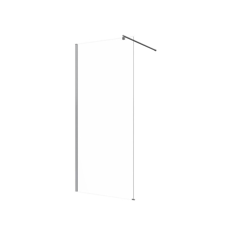 Paroi de douche à l'italienne verre transparent. l.90 cm. Ep. 6 mm chromé Easy