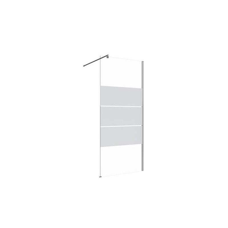 Paroi de douche à l'italienne verre sérigraphié. l.90 cm. Ep. 6 mm chromé Easy