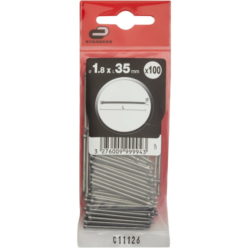 Clous Tapissier Acier. Standers Tête Homme. Diam.1.8 X L.35 Mm