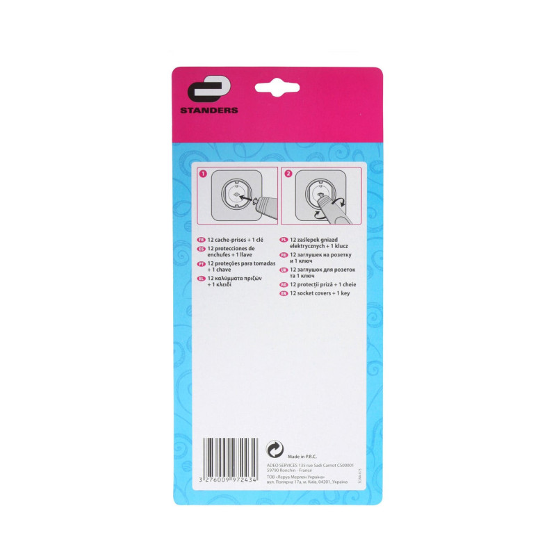 Lot De 12 Cache-Prises Blanc Standers