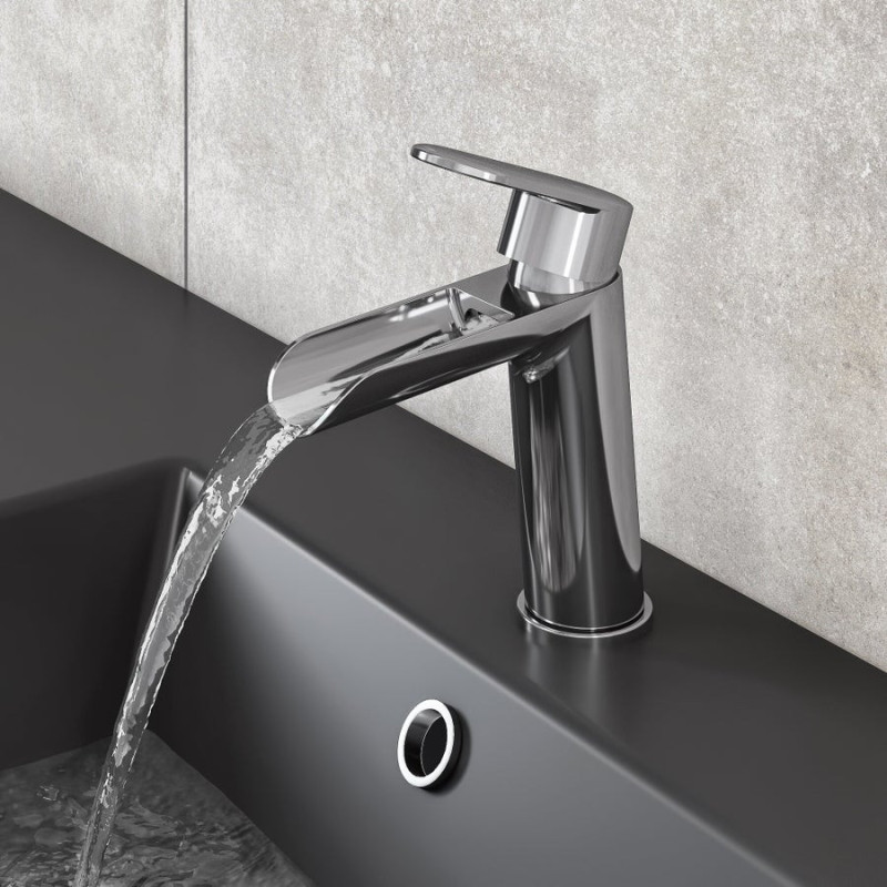 Mitigeur lavabo chromé lustré. SENSEA Icone cascade M