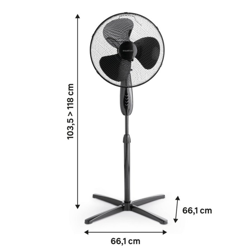 Ventilateur sur pied ALTONA 4 40 cm 45 w EQUATION noir