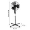 Ventilateur sur pied ALTONA 4 40 cm 45 w EQUATION noir