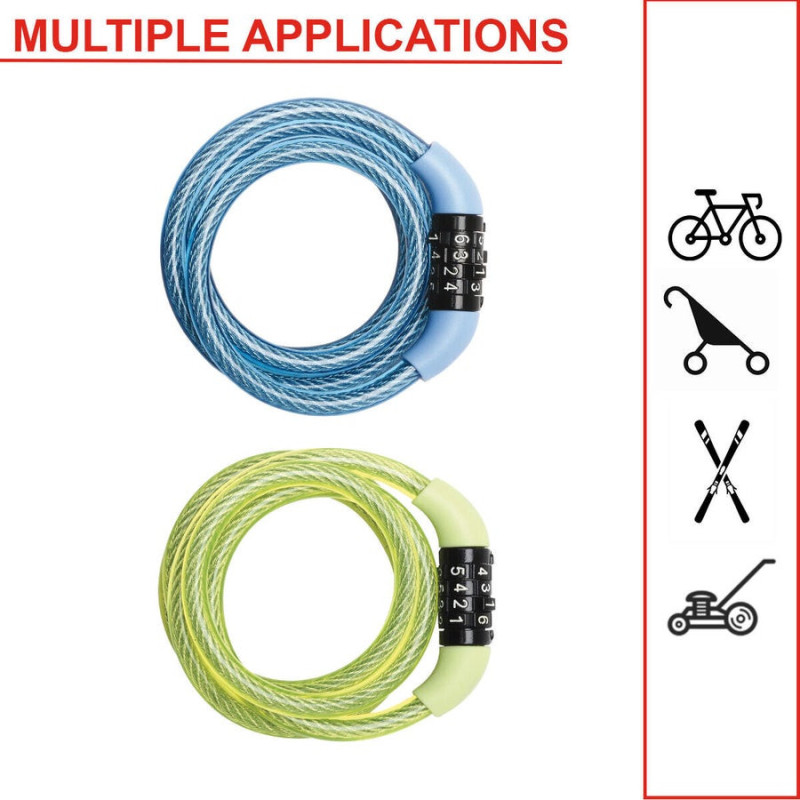 Câble Antivol Masterlock. L.1.2 M X Diam.8 Mm